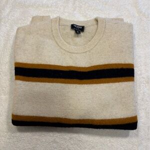 Todd Snyder Cream Sweater with Blue and Brown Stripes